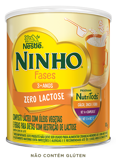 Lata de leite NINHO® Fases Zero Lactose.