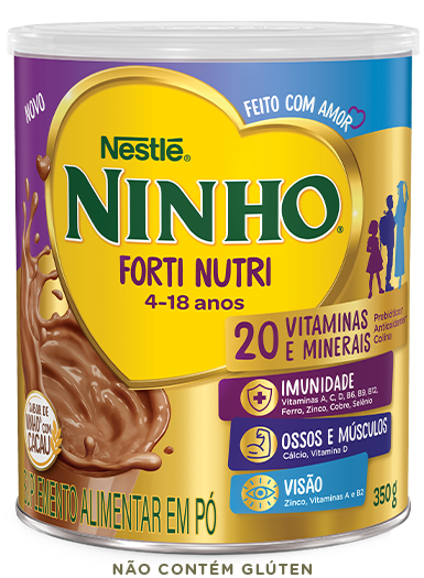 Lata de leite NINHO® Forti Nutri Chocolate.
