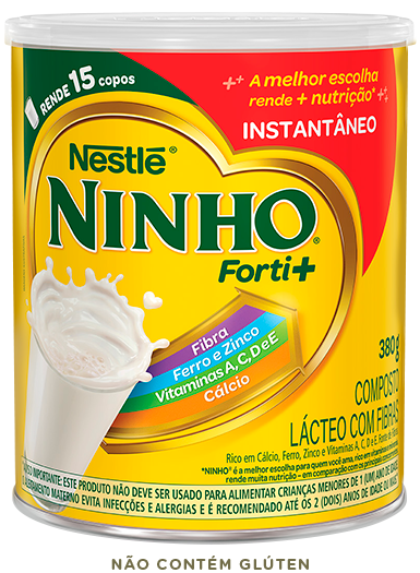 Lata de leite NINHO® Forti+ Instantâneo em Pó.
