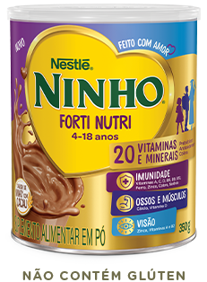 lata de leite NINHO® Forti Nutri Chocolate 350g.
