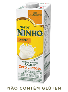 Caixa de leite NINHO® Levinho Zero Lactose UHT 1L Sem Estabilizante lata 1l